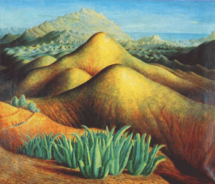 carrington mountain ranges from yegen andalusia c1924.  