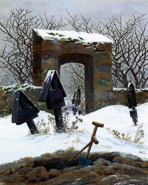 FRIEDRICH Caspar David Graveyard Under Snow. ,  