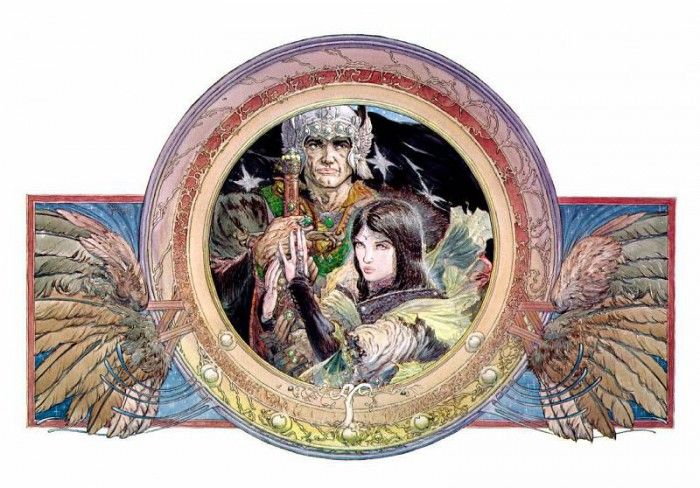 Arwen and king Elissar. Kaluta, 