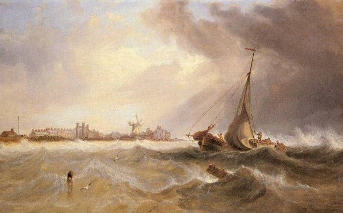 Carmichael john Wilson Shipping Off A Coast In Choppy Seas. ,  