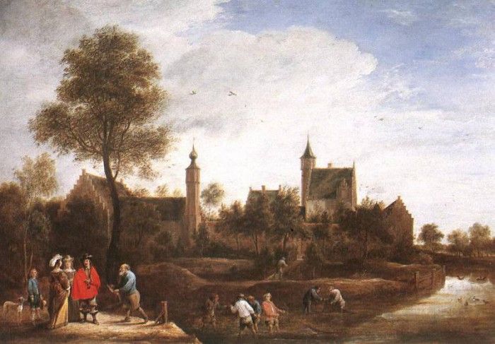 TENIERS David the Younger A View Of Het Sterckshof Near Antwerp. ,  