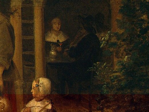 HOOCH,DE WOMAN AND CHILD IN A COURTYARD, 1658-1660, DETALJ 5. Hooch, Pieter De