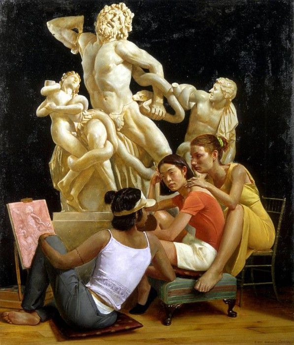 Students with Laocoon. , 