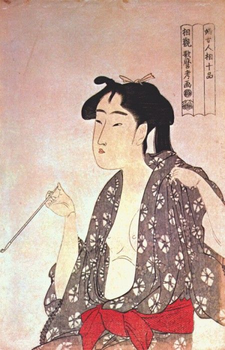 utamaro woman smoking early-1790s. , 