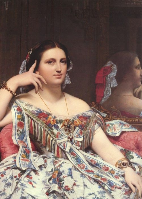 Ingres Madame Moitessier Seated detail. ,   