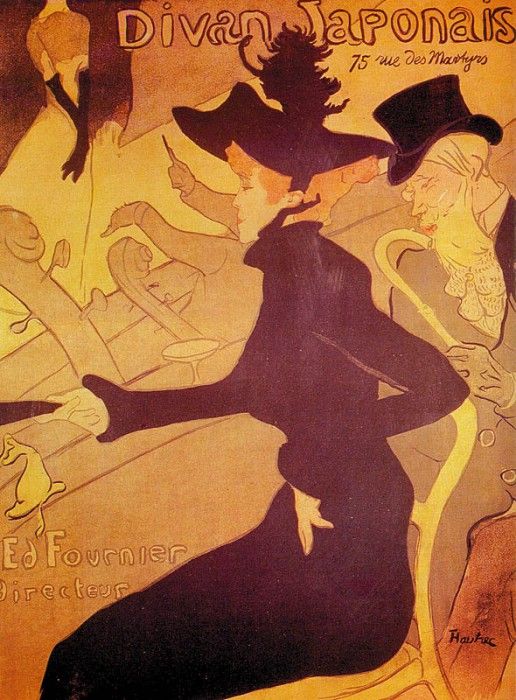 Toulouse-Lautrec Le Divan Japonais, 1893, chalk lithography,. -,  