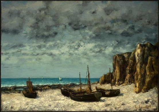 Courbet Boats on a Beach, Etretat, after 1869, NG Washington. , 