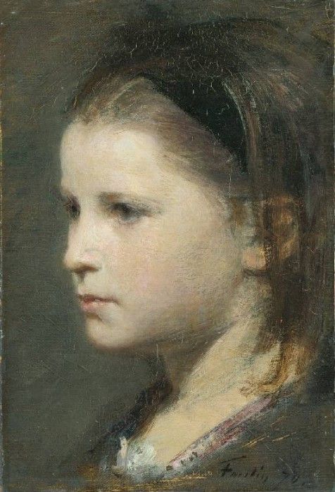 Fantin Latour Head of a young girl. -, ---