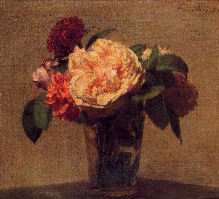 Fantin Latour Henri Flowers in a Vase. -, ---