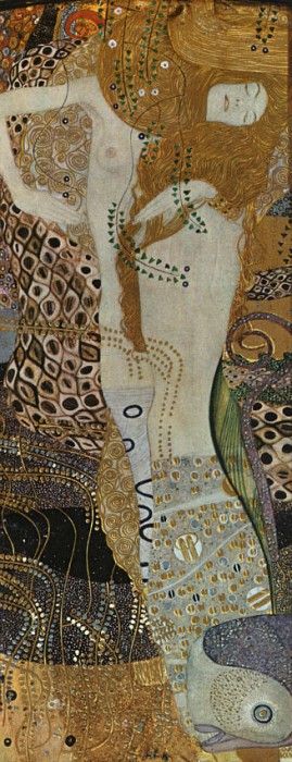 Klimt Water Serpents, 1904-1907, mixed technique on pergamen. , 