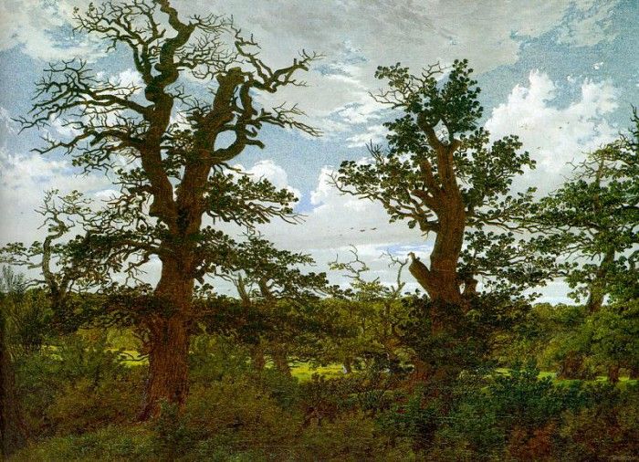 Landscape with Oak Trees and a Hunter CGF. ,  