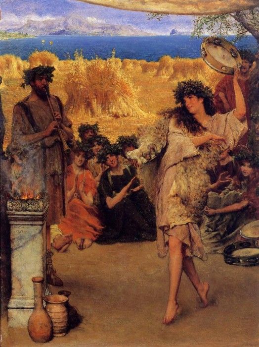 Alma Tadema A Harvest Festival (A Dancing Bacchante at Harvest Time). - 