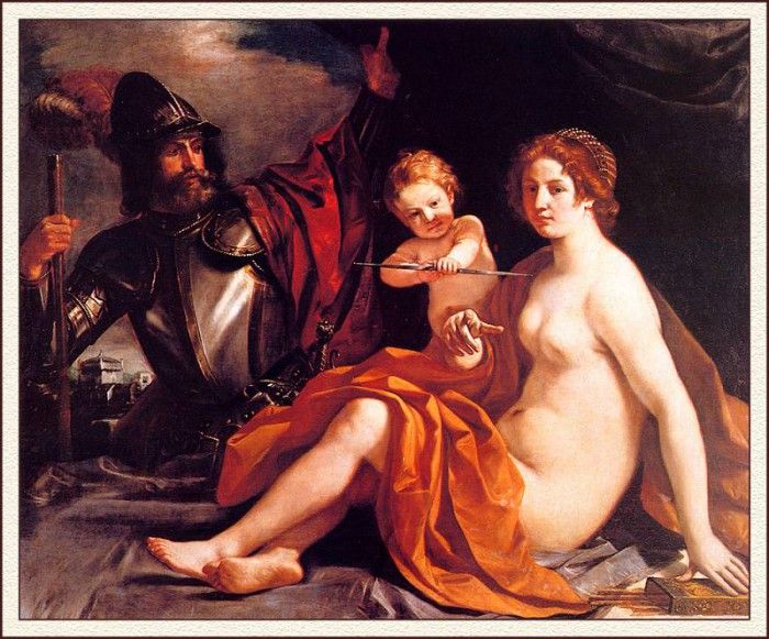 bs- Guercino- Venus Cupid And Mars. ��������, �������� ��������� ��������