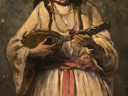 Corot Gypsy Girl with Mandolin, probably c. 1870-1875, Det(2. , --