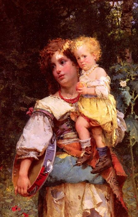 Detti Cesare Auguste Gypsy Woman And Child. Detti -