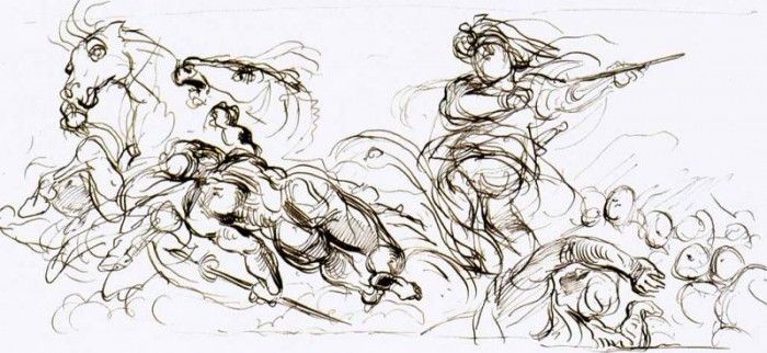 DELACROIX Eugene Study for the war coffer. , 