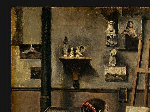 Corot The Artists Studio, c. 1855-1860, Detalj 1, NG Washin. , --