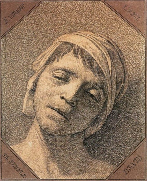 DAVID Jacques Louis Head of the Dead Marat. , -