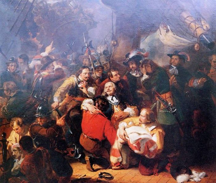 Pieneman Nicolaes Admiral de Ruyter mortally wounded Sun. Pieneman, 