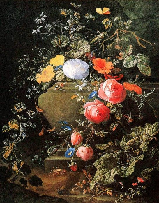 Broeck van den Elias Still life of roses and wild flowers Su. , 