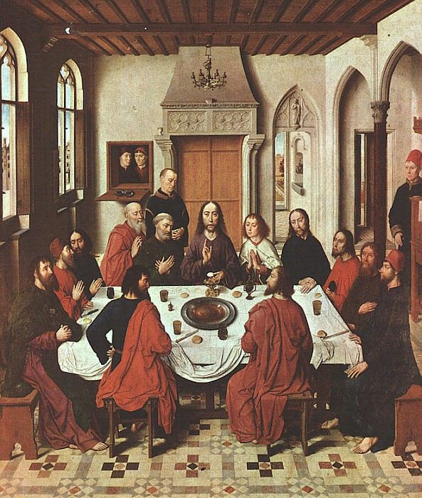 Bouts,D. The Last Supper, approx. 1467, oil on panel, St. Pi. , Dieric