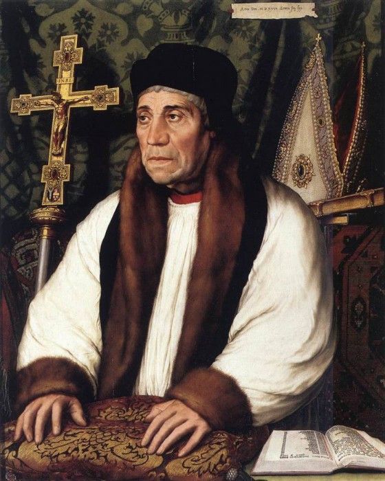 Holbien the Younger Portrait of William Warham Archbishop of Canterbury.   