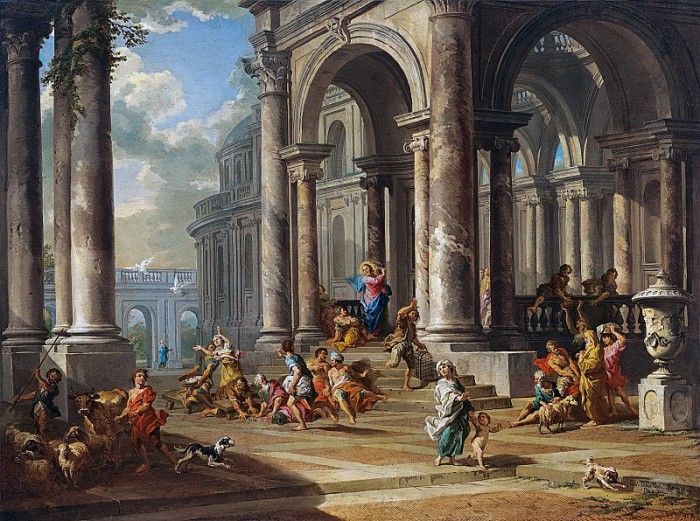 La expulsion de los mercaderes del tempo, 1724. ,  