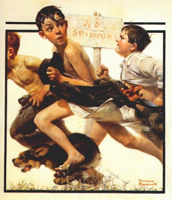 rockwell no swimming 1921.  