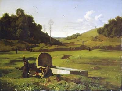 Flandrin Paul I penitenti nella campagna romana 1840. Flandrin, -