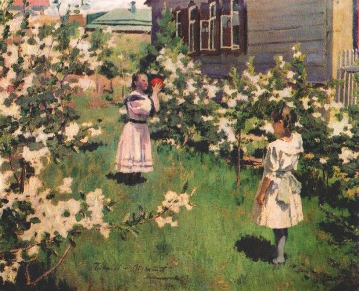 borisov-musatov flowers in may 1894. -,  (1870-1905)