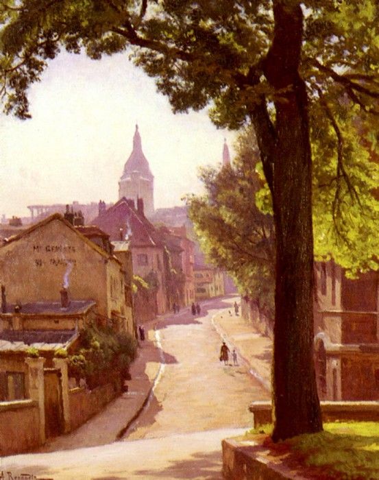 Renaudin Alfred La Rue De L Abreuvoir A Montmartre. , 