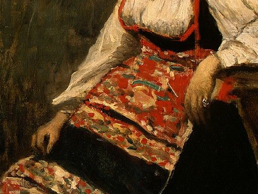 Corot Italian Girl, c. 1871-1872, Detalj 3, NG Washington. , --