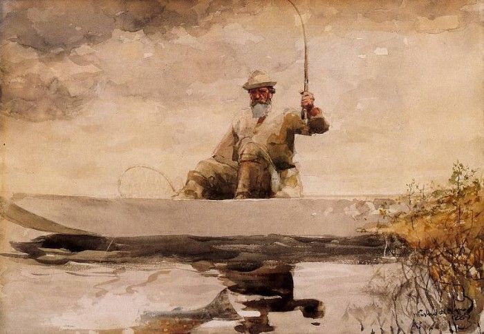Homer Winslow Fishing in the Adirondacks. , 