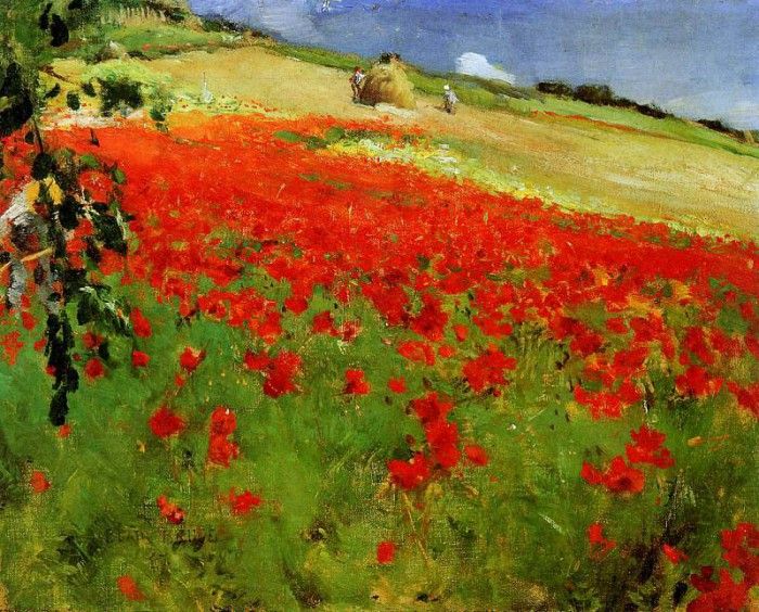 Bruce William Blair Landscape with poppies Sun.  