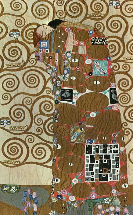 Klimt Fulfillment, 1905-09, mixed media with silver and gold. , 