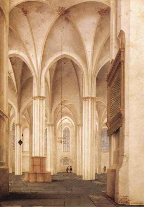 SAENREDAM Pieter Jansz The Buurkerk At Utrecht 1654. Saenredam,  Jansz