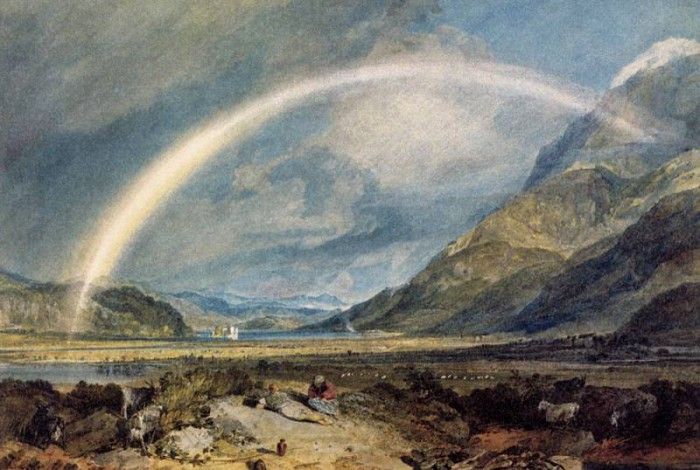 Turner Joseph Mallord William Kilchern Castle with the Cruchan Ben mountains Scotland Noon. ,   