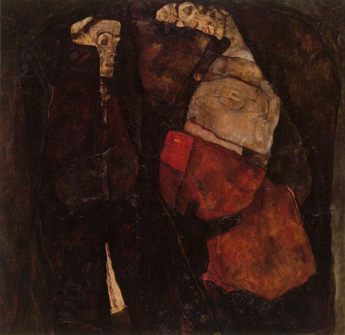 Schiele Pregnant Woman and Death, 1911, Narodni galleri, Pra. , 