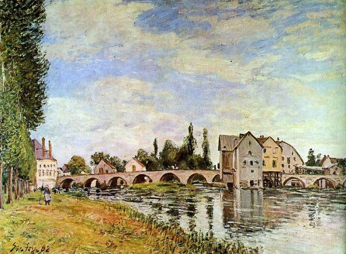 Sisley Alfred Bridge of Moret Sun. , 