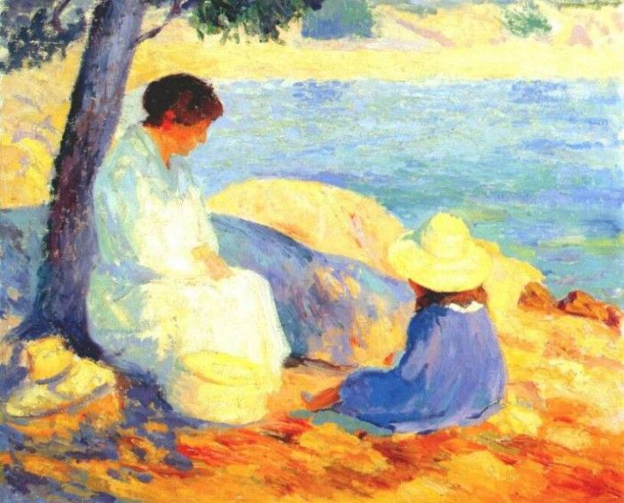 gutmann woman and child by the sea (mallorca). 