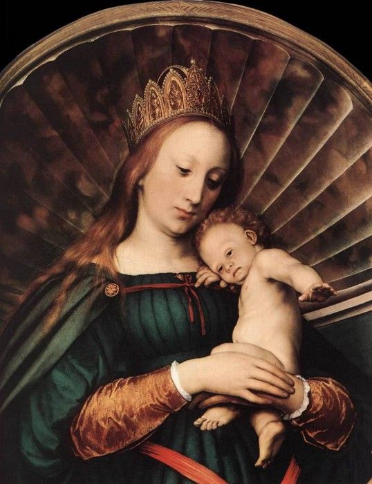 Holbien the Younger Darmstadt Madonna detail 1.   