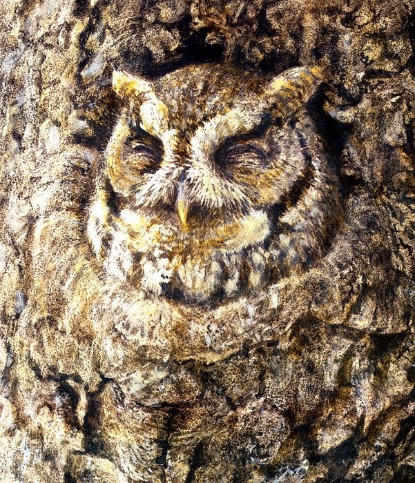 Birds 42 Screech Owl in Apple Tree, 2001 Robert Bateman sqs. Bateman, 