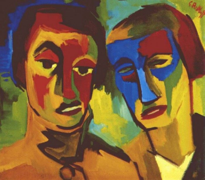 schmidt-rottluff double portrait s and l c1925. -Rottluff, 