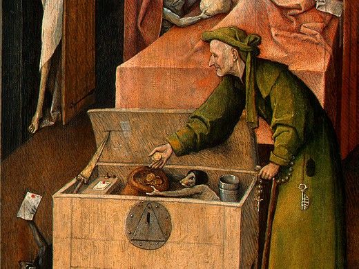 BOSCH DEATH AND THE MISER, C. 1485-1490 DETALJ 3 NGW. , 