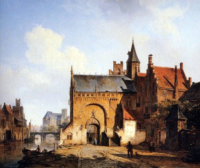 Springer Cornelis Fantasy cityview of Maassluis Sun . Springer, 