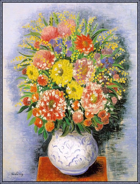 Kisling Bouquet-de-Fleurs-Variees-et-Mimosa-sj. 