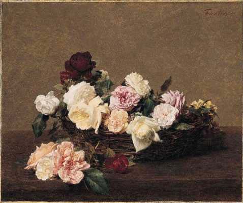 Fantin Latour A Basket of Roses. -, ---