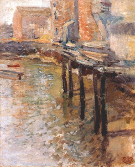 twachtman the old mill at cos cobb c1900-2. Twachtmann,  