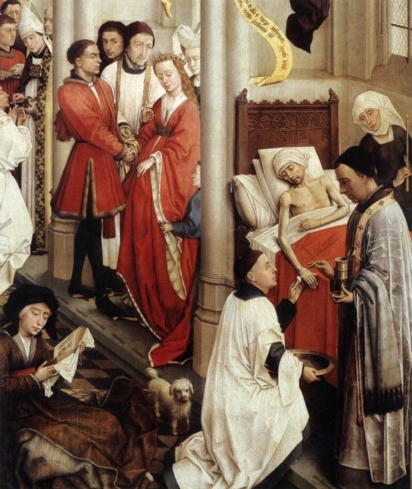 Weyden Seven Sacraments (right wing) detail1. ,   