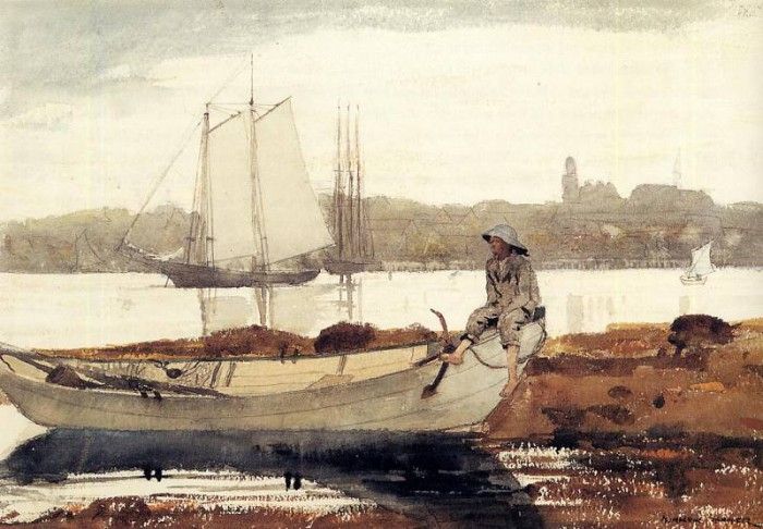 Homer Winslow Gloucester Harbor and Dory. , 